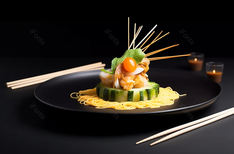 高级西餐小份炸鱿鱼面艺术餐饮,高清,摄影图,摄影图片,图片大全,摄影图免费下载